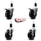 Service Caster 4'' Soft Rubber Swivel 1-1/2'' Expanding Stem Caster Set 2 Total Lock Brakes, 4PK SCC-EXTTL20S414-SRS-2-S-2-112 - alternate 2